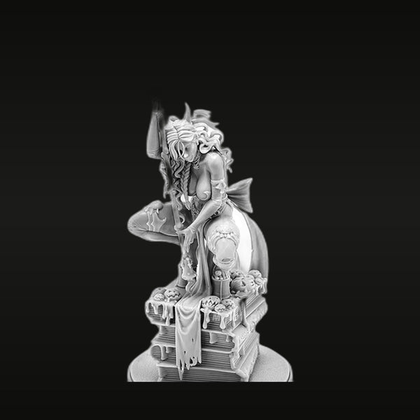 Fantasy Female Sorceress with Crystal Ball and Books Resin Figure Kit