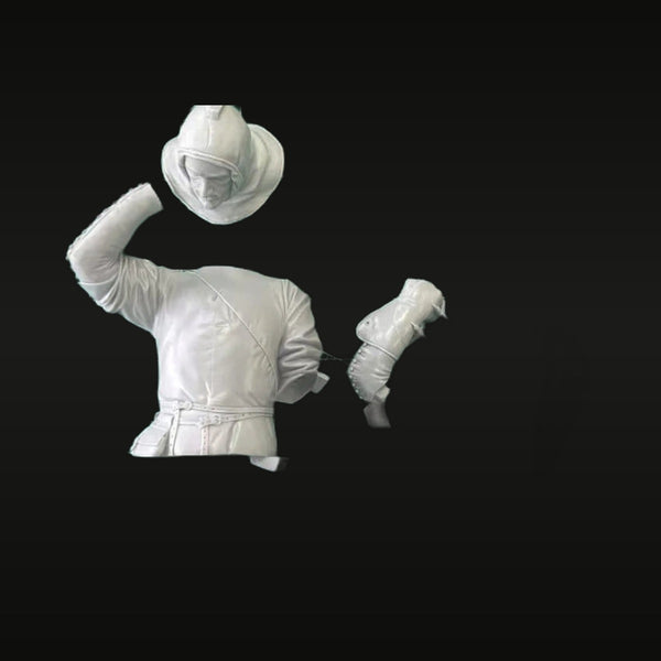 Medieval European Warrior with Kettle Hat 1/10 Scale Resin Bust Kit
