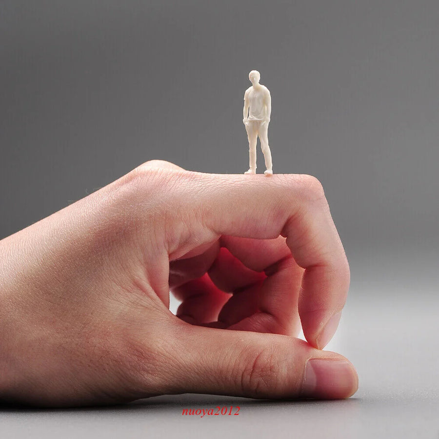Painted Miniatures 1/64 1/43 1/87 Simple Trash Can Backpack Boy Male Scene Props Figures Model Miniature Car Accessory Toy