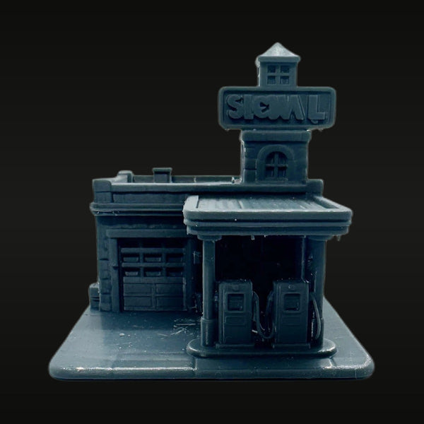 Vintage Shell Gas Station Diorama Building 1/87 Resin Terrain Kit