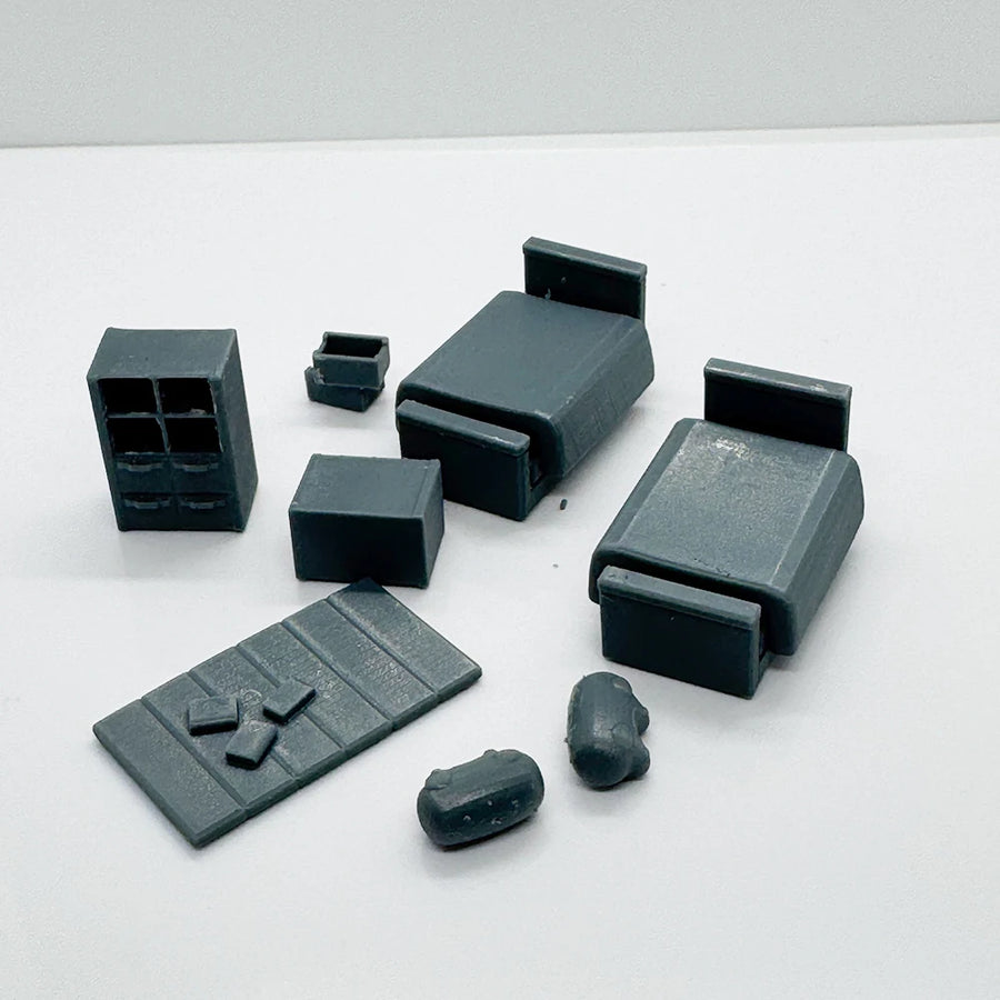 Double Room Bedroom Furniture Set LYTS088 1/220 1/48 1/64 1/72 1/87 1/144 1/160 Z Scale Miniature Scene