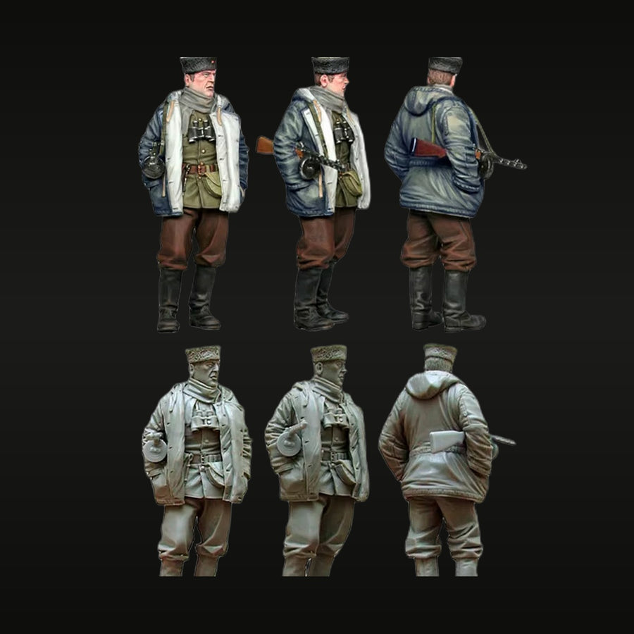 WWII Soviet Winter Officer/Soldier 1/35 Resin Figure Kit - unpainted resin model kit
