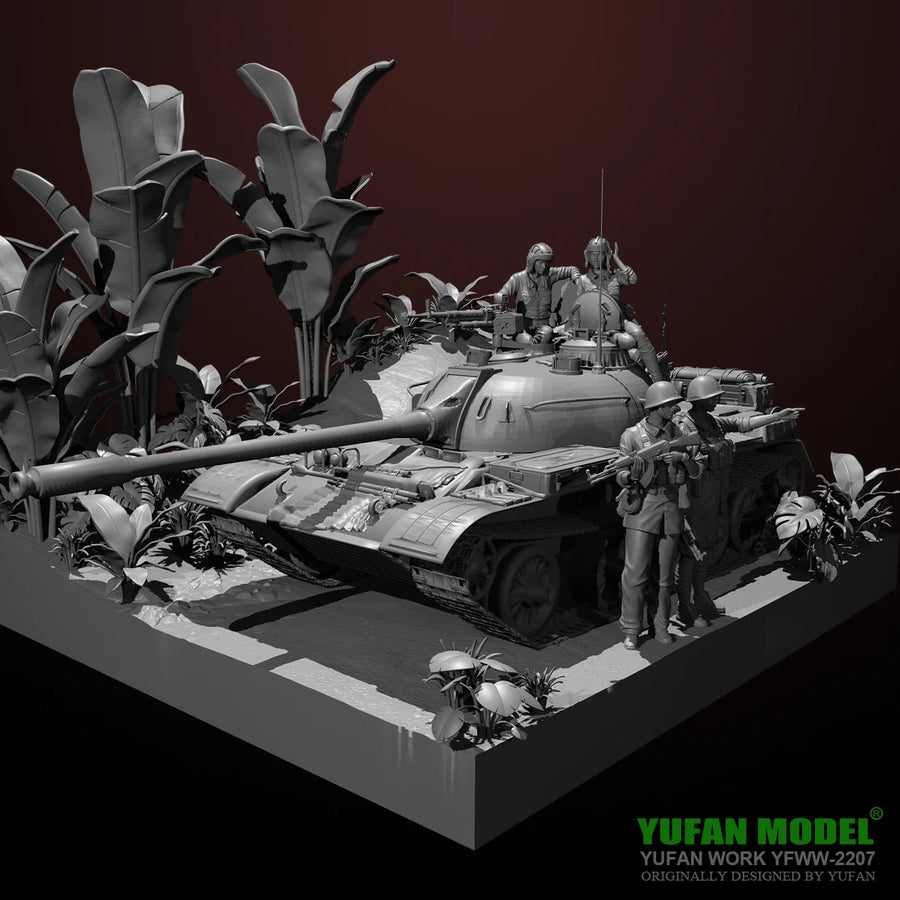 Cold War Soviet T-54/55 Tank Crew Diorama Set 1/35 Scale Resin Kit - resin model view 3