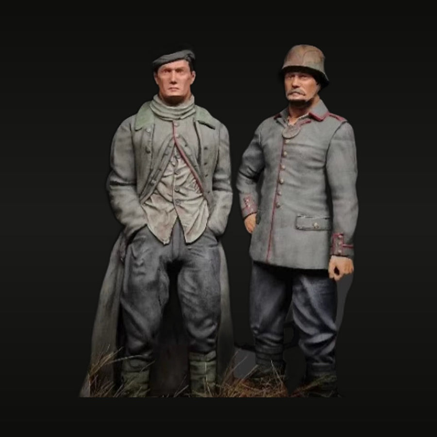 WWI German Soldiers Set of 2 1/35 Resin Figure Kit - unpainted resin model kit