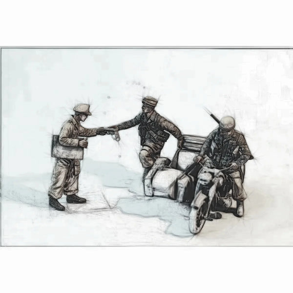 1/35 WWII German Motorcyclists, 3 Figures, Resin Model Figure Kit, Unassembled and Unpainted