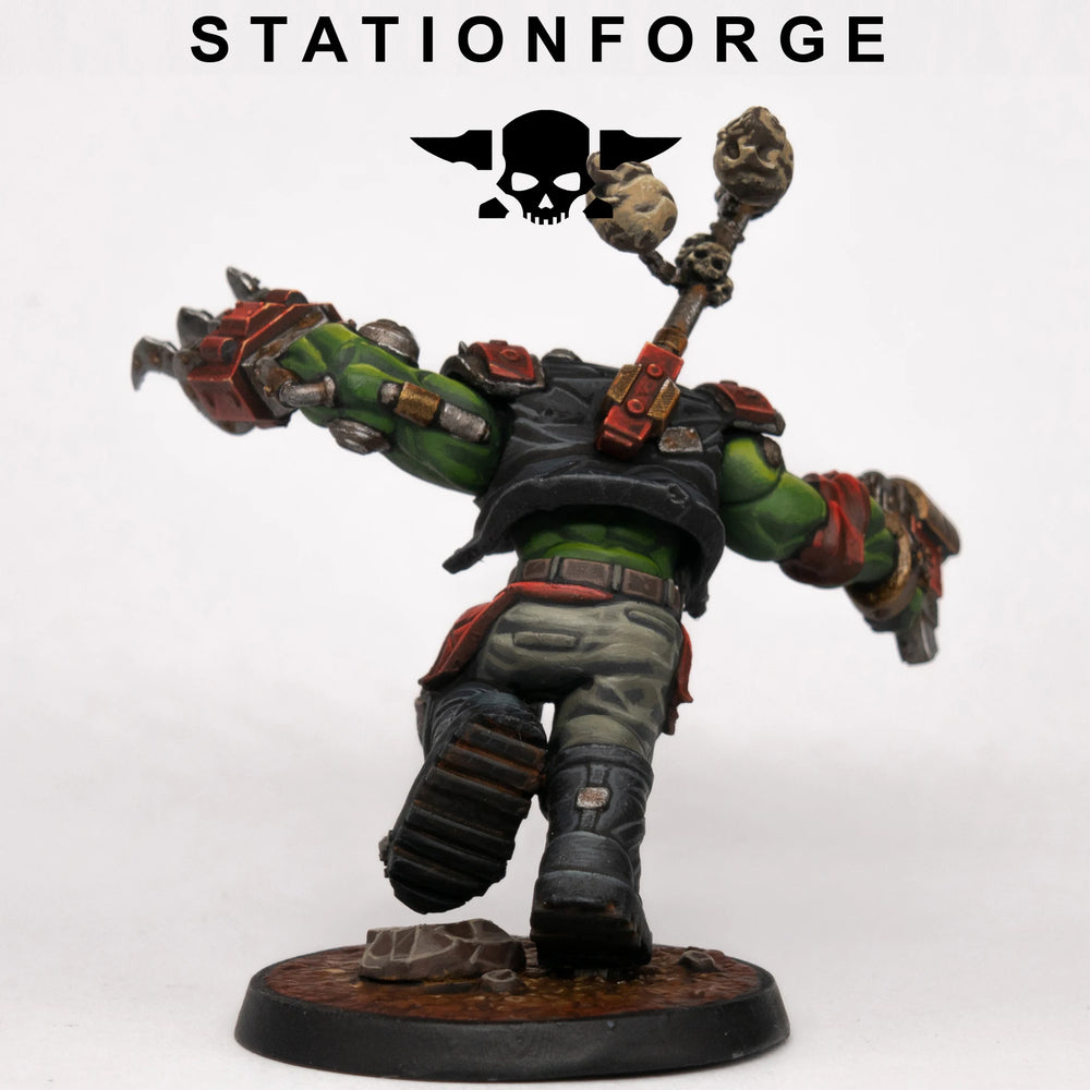 32mm Ork Infantry Squad, 4 Figures, Resin Model Figure Kit, Sci-Fi Theme, Unassembled and Unpainted