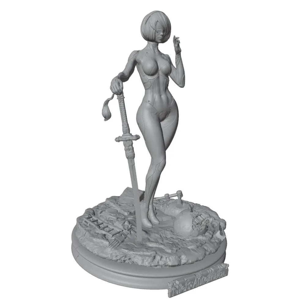 1/24 Warrior with Sword, Resin Model Figure Kit, Fantasy Theme, Unassembled and Unpainted