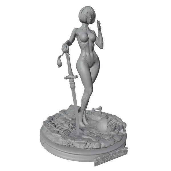 1/24 Warrior with Sword, Resin Model Figure Kit, Fantasy Theme, Unassembled and Unpainted