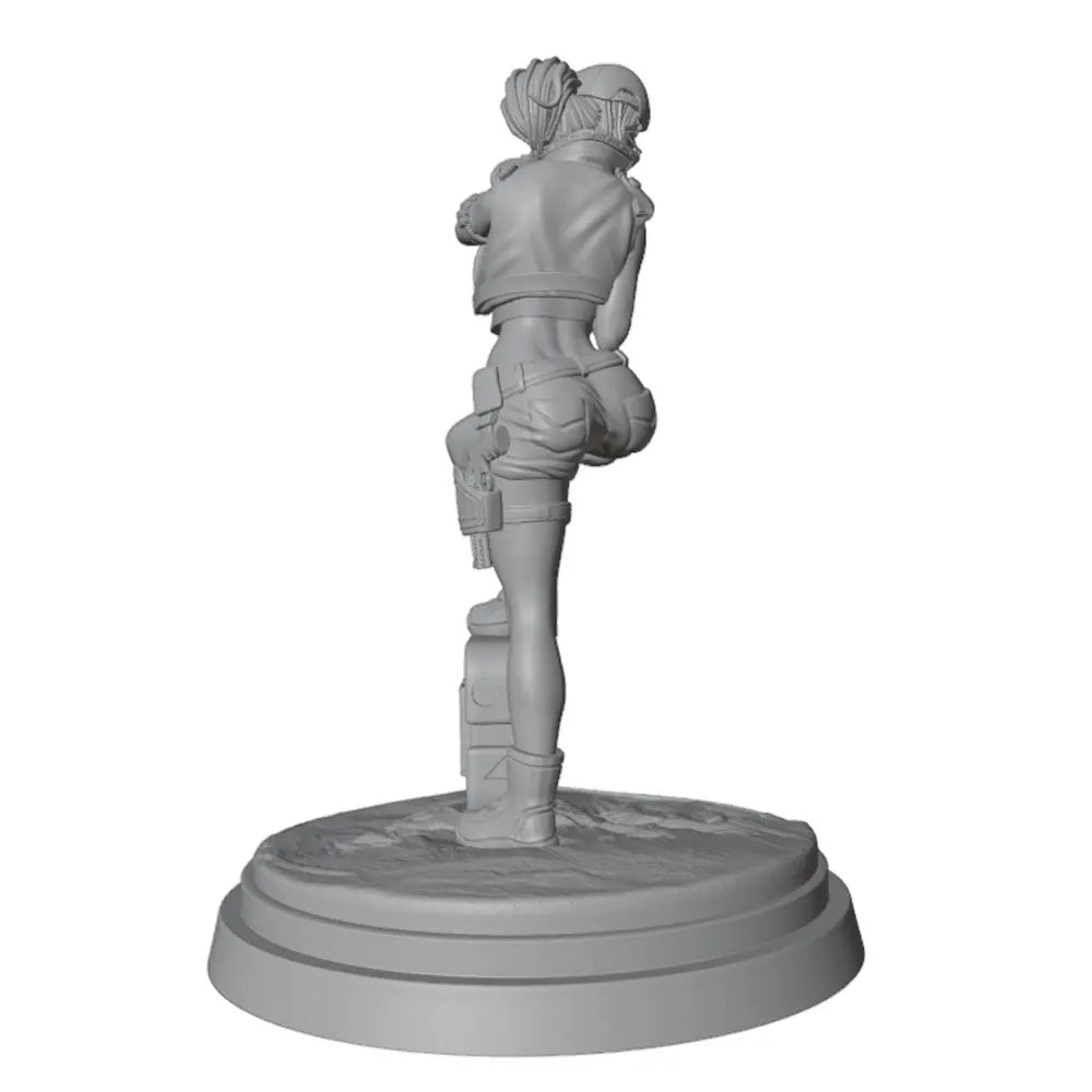 75mm Female Warrior in Power Suit, Resin Model Figure Kit, Sci-Fi Theme, Unassembled and Unpainted