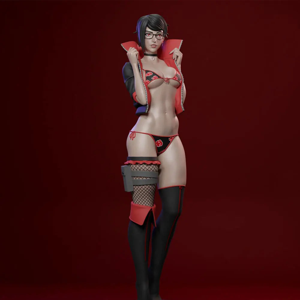 1/24 Sexy Girl with Glasses, Resin Model Figure Kit, Unassembled and Unpainted