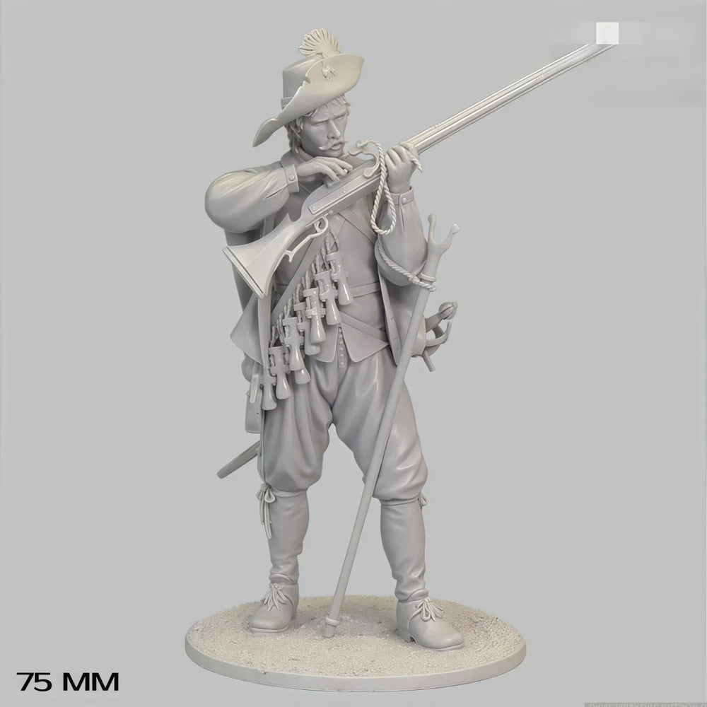 75mm Napoleonic Infantry, 4 Figures, Resin Model Figure Kit, Unassembled and Unpainted