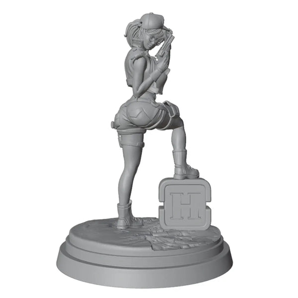 75mm Female Warrior in Power Suit, Resin Model Figure Kit, Sci-Fi Theme, Unassembled and Unpainted
