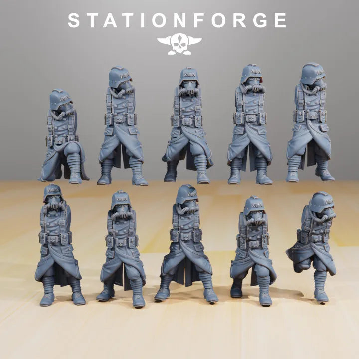 WWI Death Korps of Krieg Infantry Squad, 38 Figures, Resin Model Figure Kit, Unassembled and Unpainted