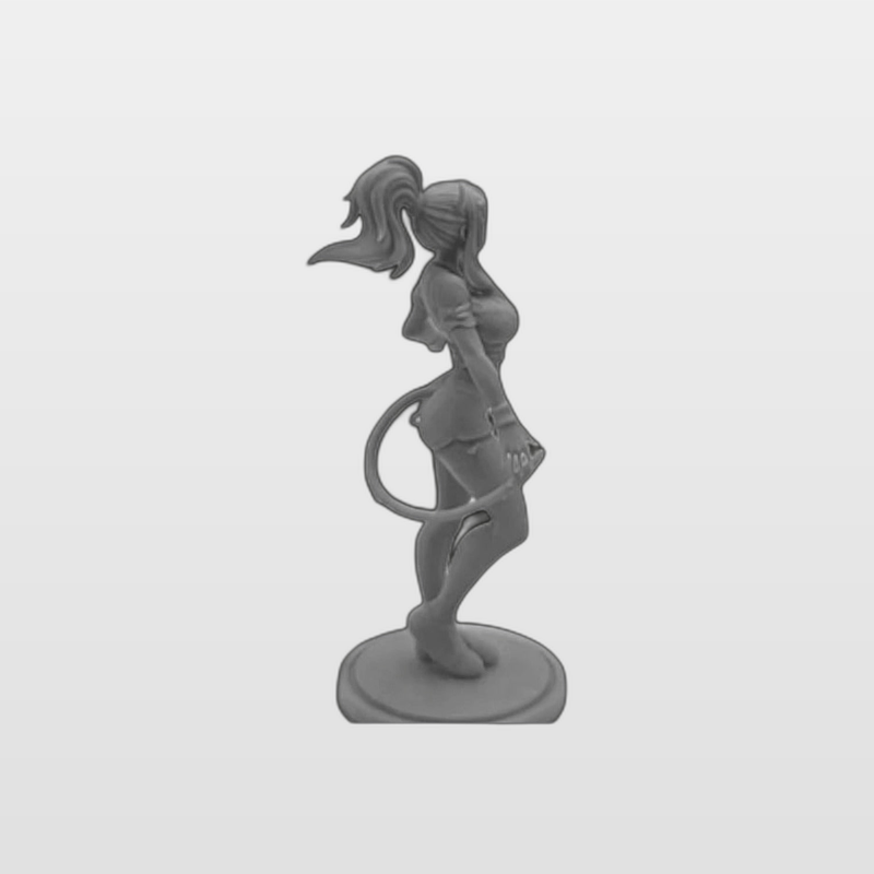 Fantasy Female Demon with Tail Pinup 1/24 Resin Figure Kit — enhanced photo