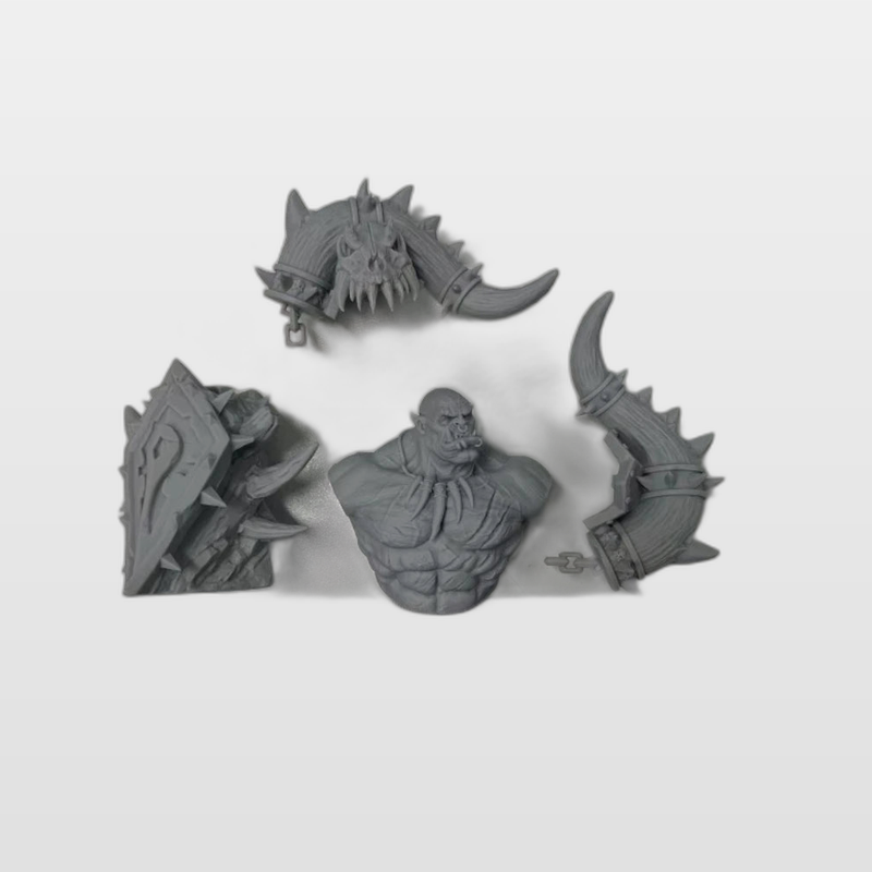 Hellscream Orc Warlord with Dual Axes 1/10 Resin Bust Kit — enhanced photo