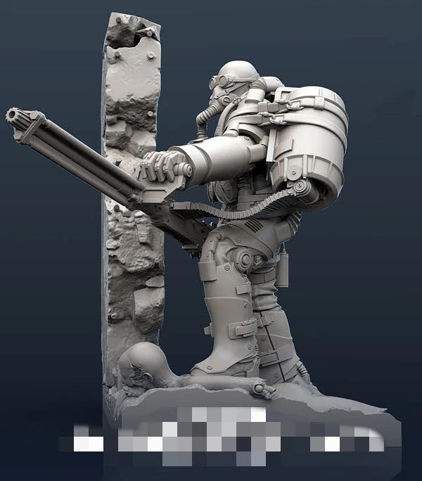 1/35 Powered Armor Soldier, Resin Model Figure Kit, Sci-Fi Theme, Unassembled and Unpainted