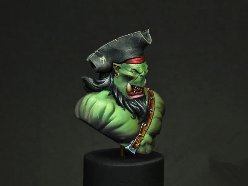 55mm Goblin Pirate, Resin Model Bust Kit, Fantasy Theme, Unassembled and Unpainted