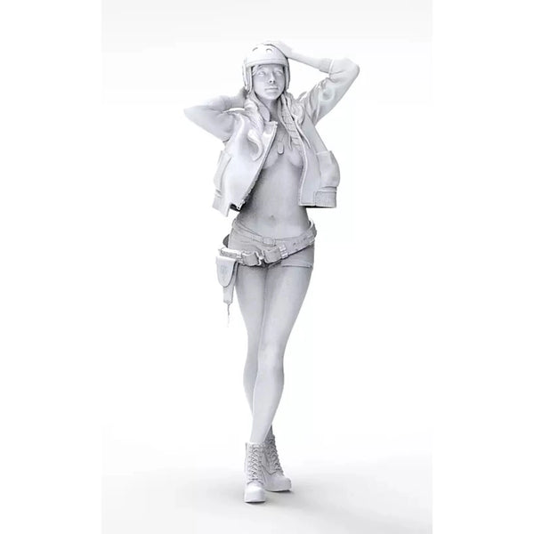 1/35 Modern Anime Female Tactical Operative with Holster, Resin Model Figure Kit, Unassembled and Unpainted