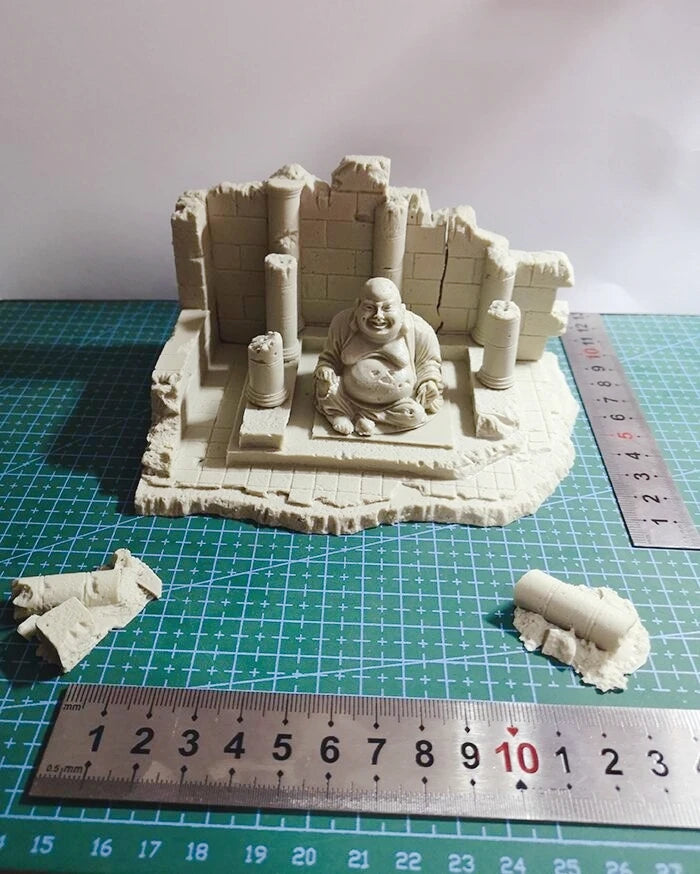 Buddhist Temple with Pagoda and Buddha, Resin Model Diorama Kit, Mythology Theme, Unassembled and Unpainted