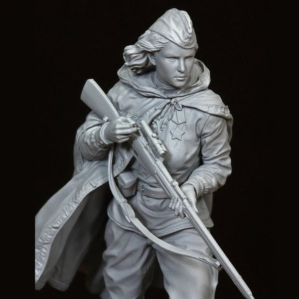 1/16 WWII Soviet Red Army Female Sniper, Resin Model Figure Kit, Unassembled and Unpainted