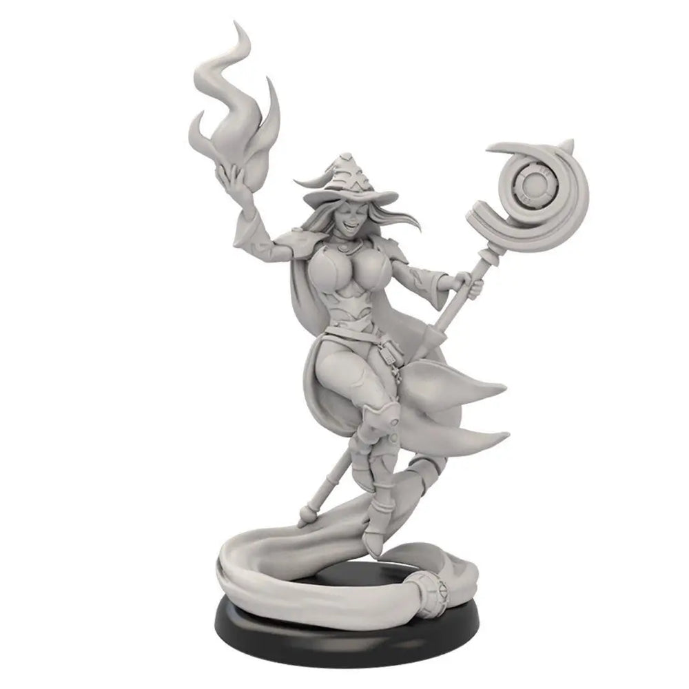 30mm Female Sorcerer, Resin Model Figure Kit, Fantasy Theme, Unassembled and Unpainted