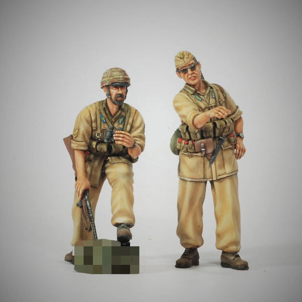 1/35 WWII British North Africa Desert Infantry, 3 Figures, Resin Model Figure Kit, Unassembled and Unpainted