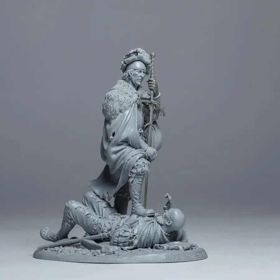 1/24 Female Warrior Standing Over Slain Foe, Resin Model Figure Kit, Fantasy Theme, Unassembled and Unpainted