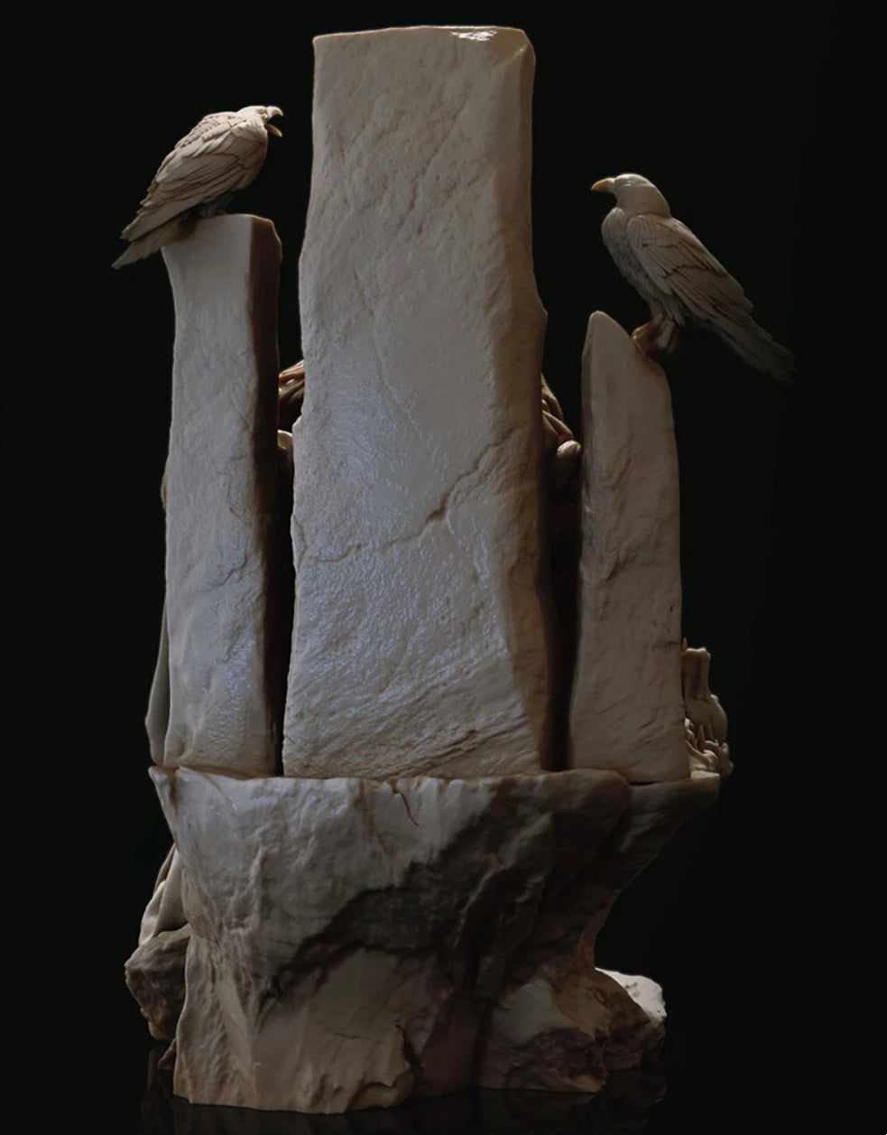 75mm Dark Sorceress with Ravens, Resin Model Figure Kit, Fantasy Theme, Unassembled and Unpainted