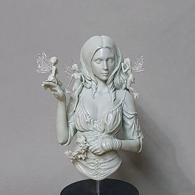 1/10 Ancient Fantasy Warrior Woman, Resin Model Bust Kit, Unassembled and Unpainted