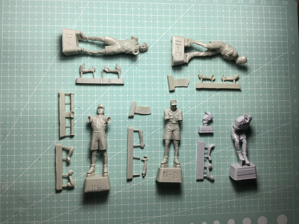 1/35 WWI Trench Fortification, 6 Figures, Resin Model Diorama Kit, Unassembled and Unpainted
