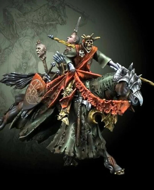 1/32 Medieval Dark Fantasy Mounted Warriors on Demonic Beasts, 4 Figures, Resin Model Figure Kit, Unassembled and Unpainted