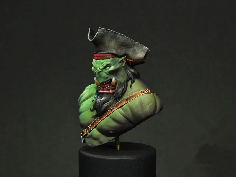 55mm Goblin Pirate, Resin Model Bust Kit, Fantasy Theme, Unassembled and Unpainted