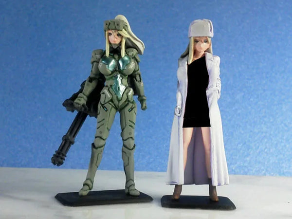 1/35 Modern Anime Girls, 2 Figures, Resin Model Figure Kit, Anime Theme, Unassembled and Unpainted
