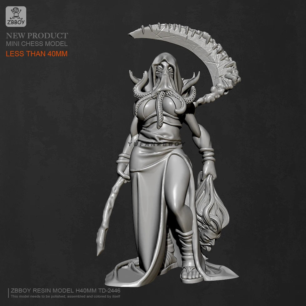 40mm Octopus Woman, Resin Model Figure Kit, Fantasy Theme, Unassembled and Unpainted