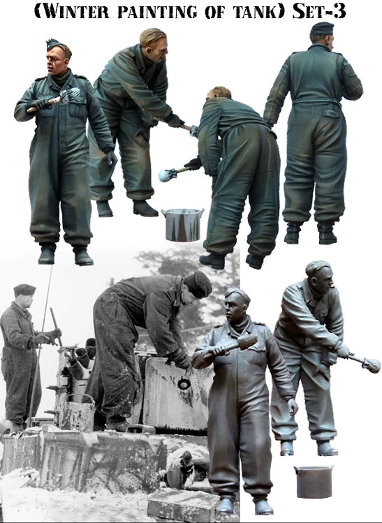 1/35 WWII Soviet Tank Crew in Winter Uniforms, 8 Figures, Resin Model Figure Kit, Unassembled and Unpainted