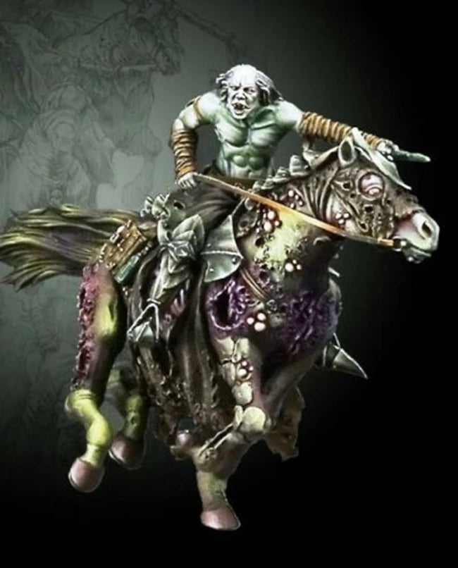 1/32 Medieval Dark Fantasy Mounted Warriors on Demonic Beasts, 4 Figures, Resin Model Figure Kit, Unassembled and Unpainted