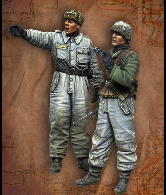 1/35 WWII German Infantry Squad with Command Poses, 8 Figures, Resin Model Figure Kit, Unassembled and Unpainted