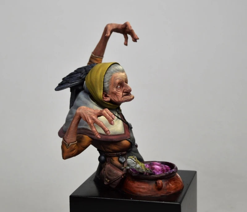 1/12 Sorceress Witch, Resin Model Bust Kit, Fantasy Theme, Unassembled and Unpainted