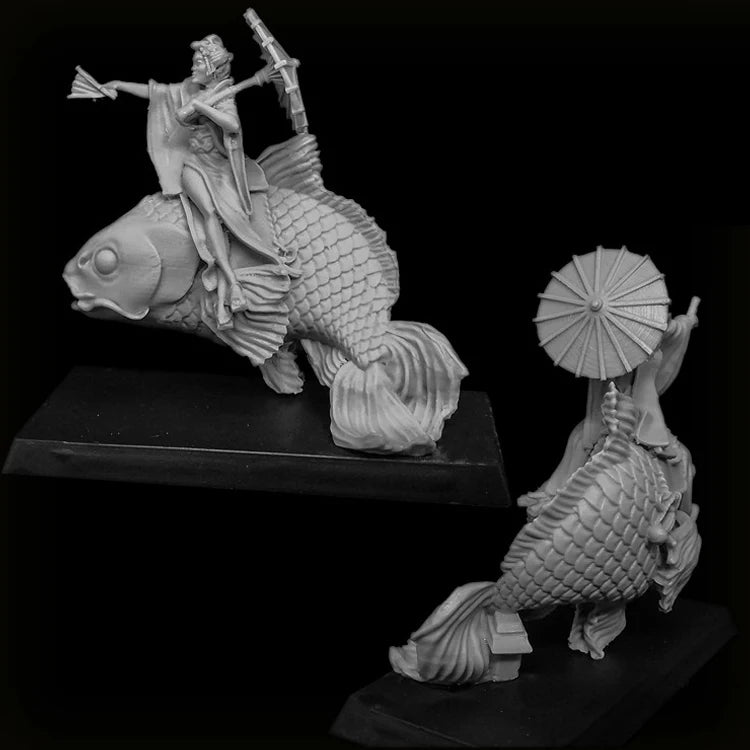 28mm Japanese Fantasy Performer, Resin Model Figure Kit, Fantasy Theme, Unassembled and Unpainted