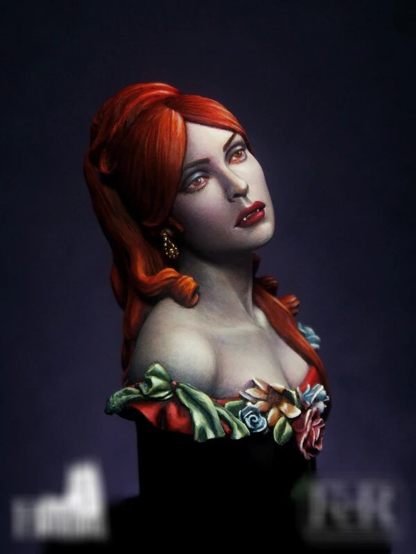 1/12 Fantasy Female with Floral Adornment, Resin Model Bust Kit, Unassembled and Unpainted