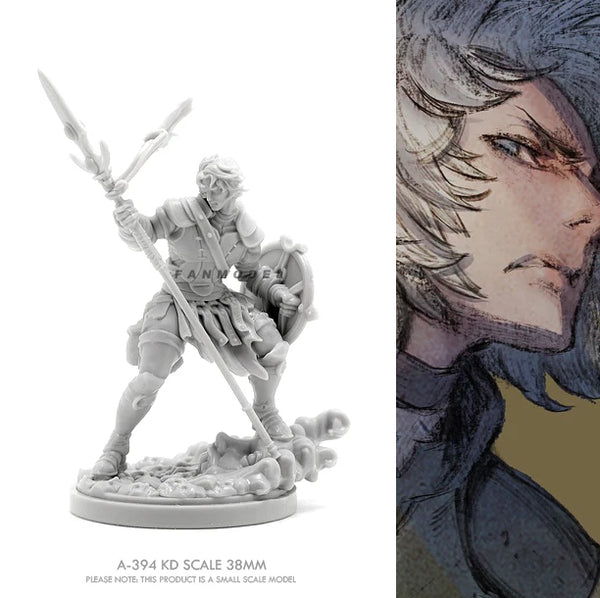 38mm Wizard with Ornate Staff, Resin Model Figure Kit, Fantasy Theme, Unassembled and Unpainted