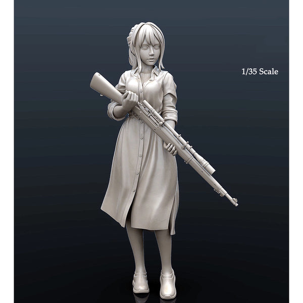 1/35 Modern Anime Soldier, Resin Model Figure Kit, Unassembled and Unpainted