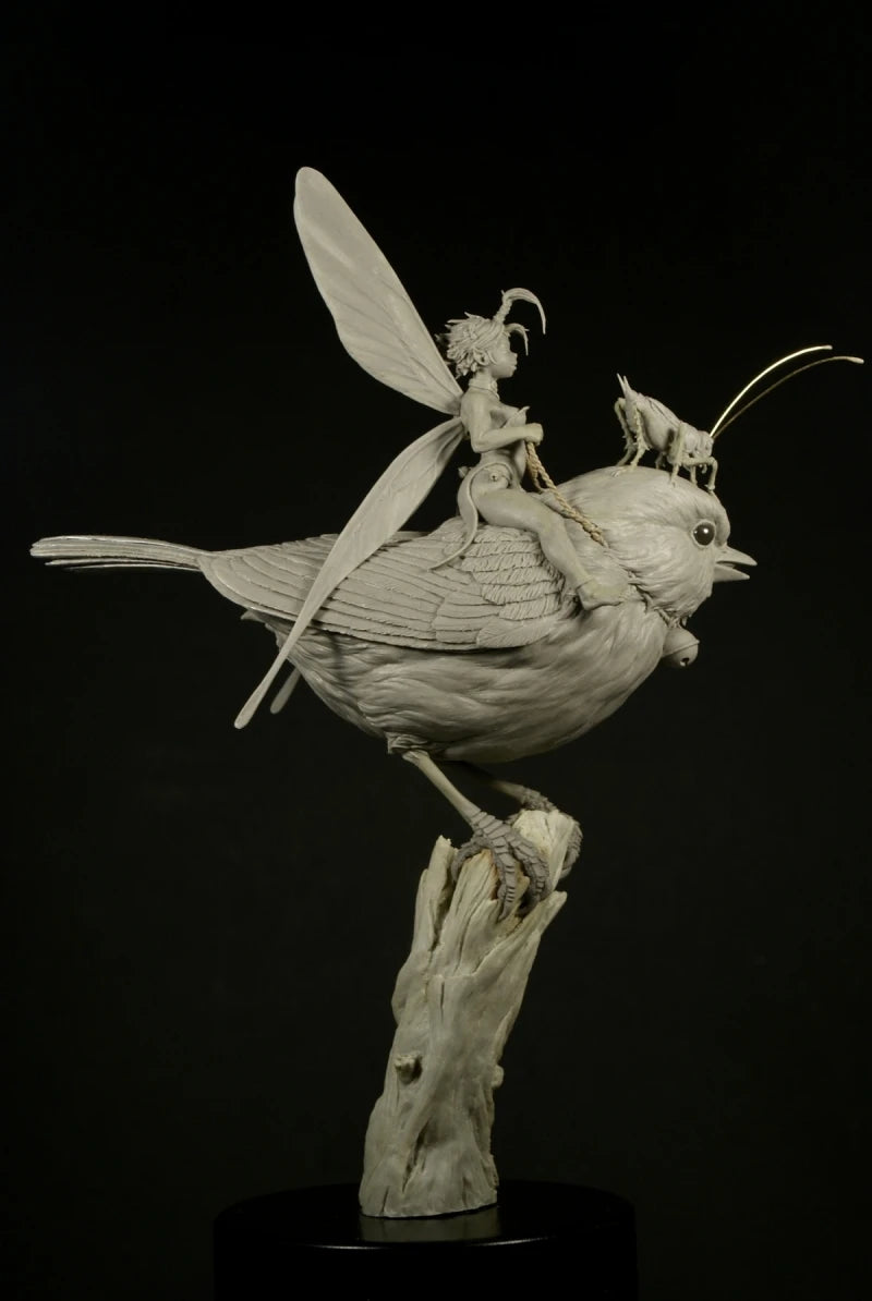 1/32 Child with Bird, Resin Model Figure Kit, Fantasy Theme, Unassembled and Unpainted