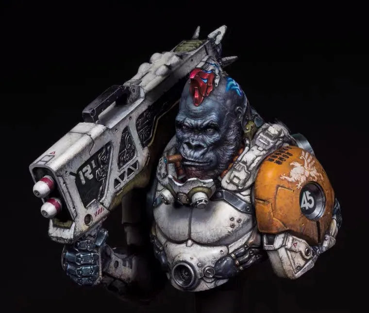 1/10 Mecha Warrior, Resin Model Bust Kit, Sci-Fi Theme, Unassembled and Unpainted