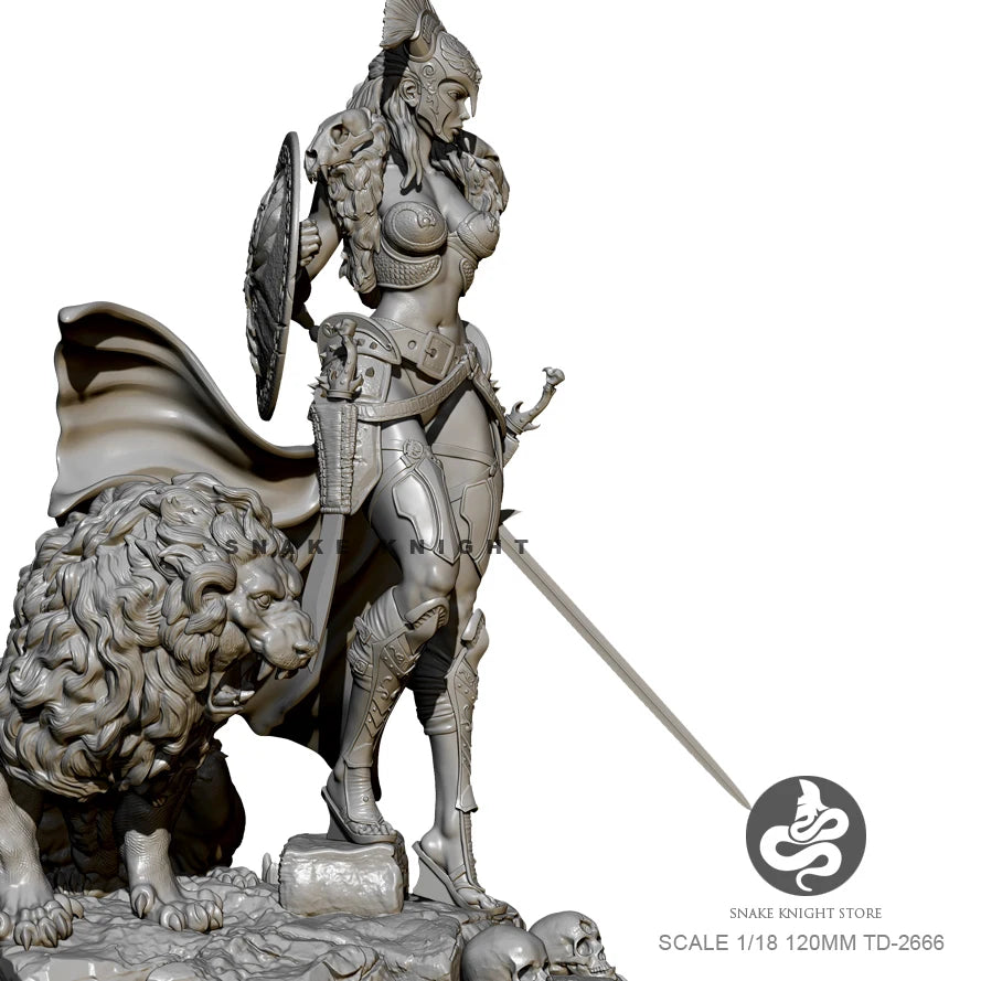 1/18 Warrior with Ceremonial Armor, Resin Model Figure Kit, Fantasy Theme, Unassembled and Unpainted