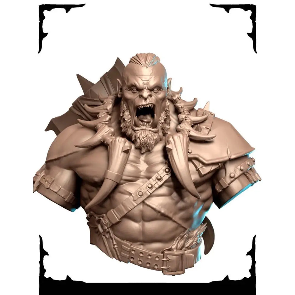 70mm Barbarian Orc, Resin Model Bust Kit, Fantasy Theme, Unassembled and Unpainted