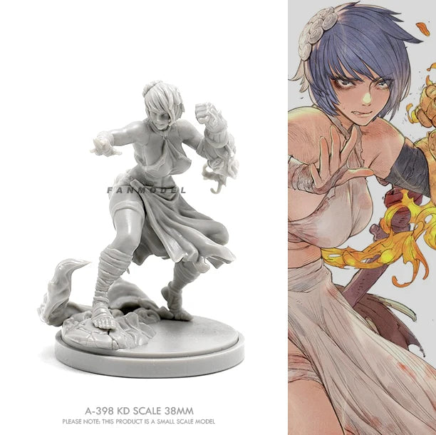 38mm Female, Resin Model Figure Kit, Anime Theme, Unassembled and Unpainted