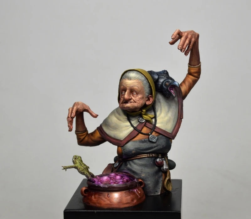 1/12 Sorceress Witch, Resin Model Bust Kit, Fantasy Theme, Unassembled and Unpainted