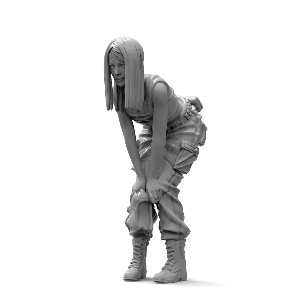 1/35 Tactical Operator Long Hair, Resin Model Figure Kit, Anime Theme, Unassembled and Unpainted