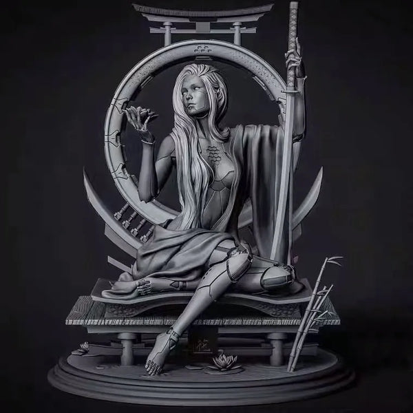 1/24 Female Robot Warrior, Resin Model Figure Kit, Sci-Fi Theme, Unassembled and Unpainted